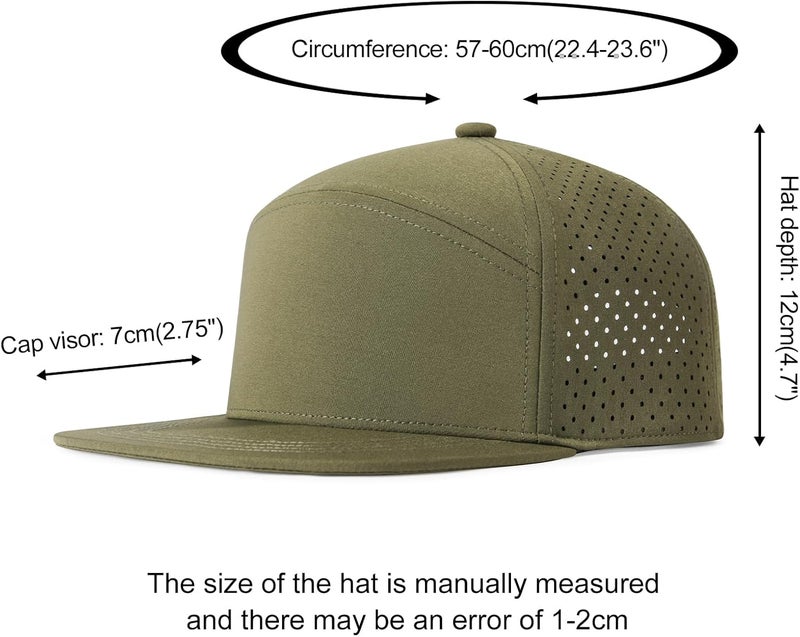 FEINION Men Flat Brim Adjustable Performance Hat Snapback Laser Perforated Baseball Cap - Image 4